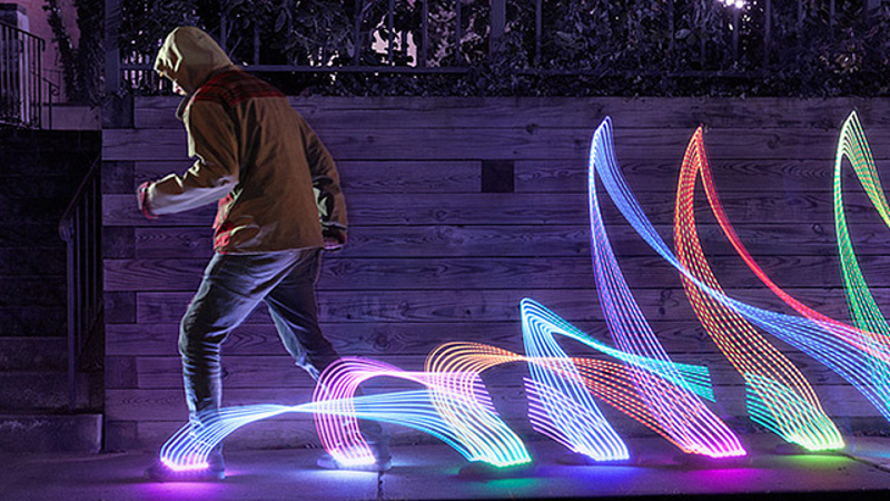 Illustration for article titled Remote Control Sneaker Lights Blind Your Friends With Awesomeness